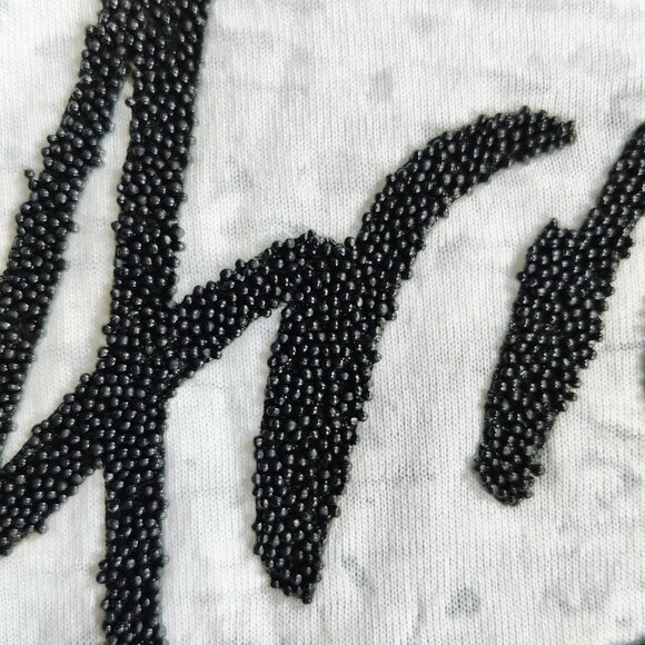 Armani Exchange Women's Small Sheer Top with Beaded Logo Y2K - Picture 7 of 8